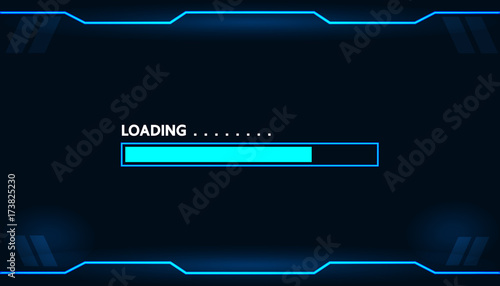 Game loading on monitor technology concept design. photo