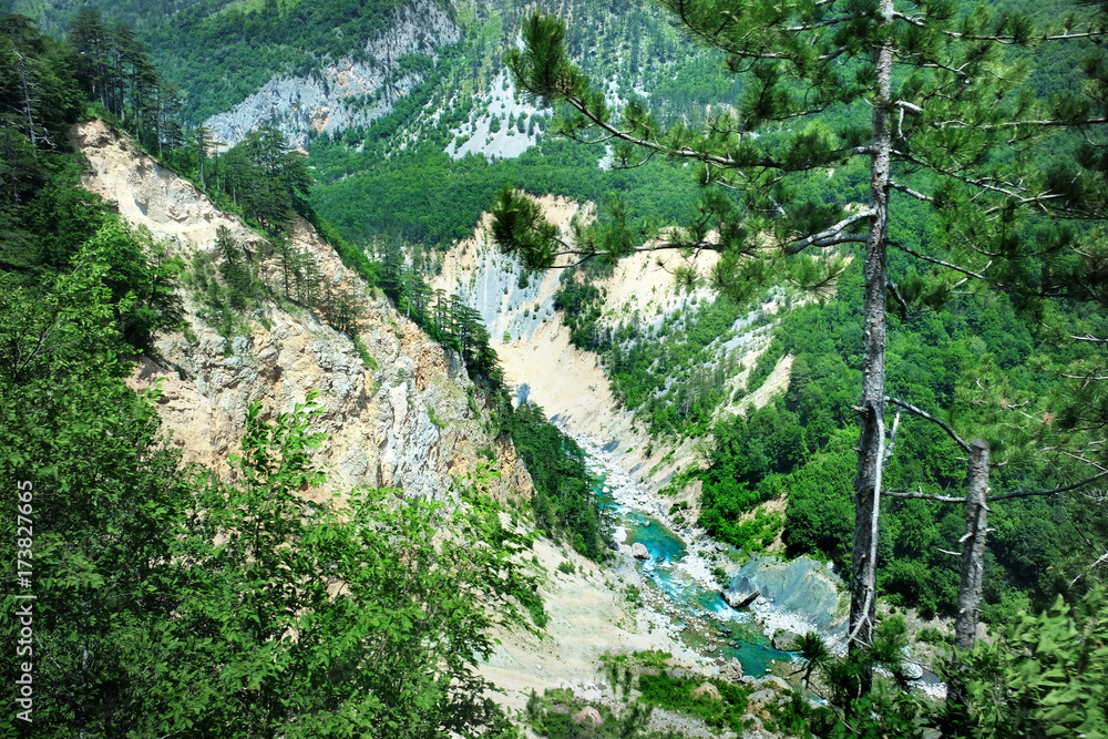 Beautiful mountain landscape with river Beautiful mountain landscape with river
