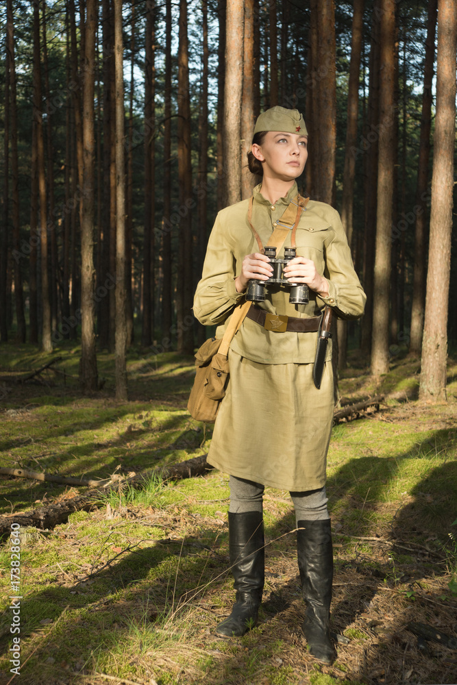 Woman in uniform of the Red Army of the Second World War. Stock Photo |  Adobe Stock