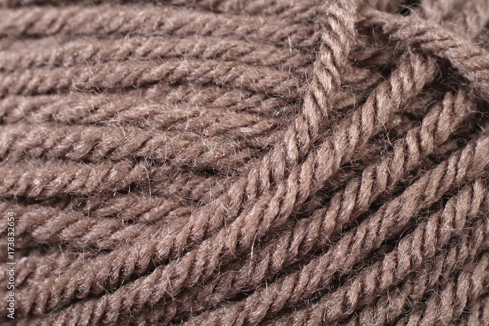 A super close up image of chocolate brown yarn A super close up image of chocolate brown yarn