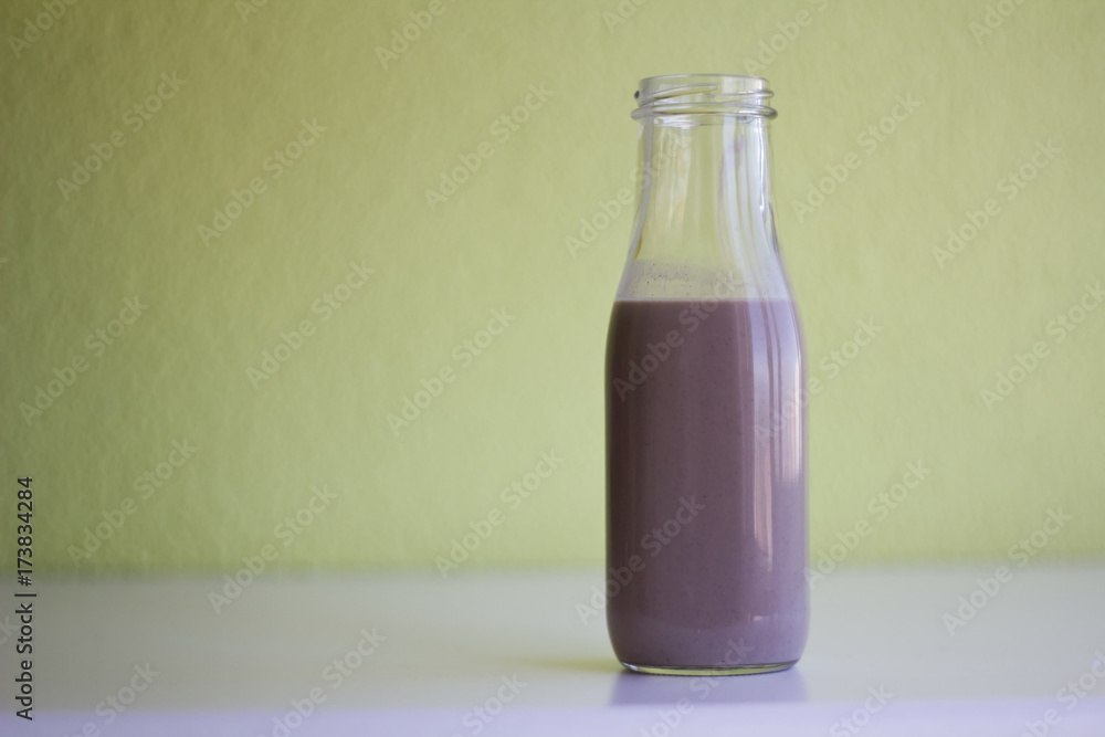 Bottle with açaí natural juice Bottle with açaí natural juice