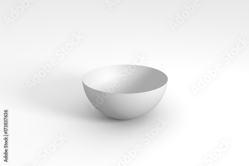 3d render of white hemisphere on a background