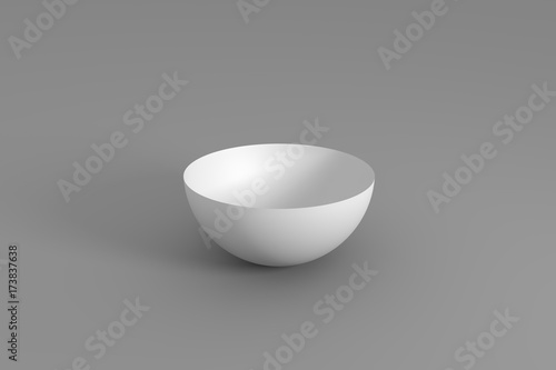 3d render of white hemisphere on a background