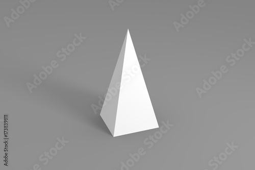 3d render of white pyramid on a background
