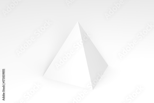 3d render of white pyramid on a background