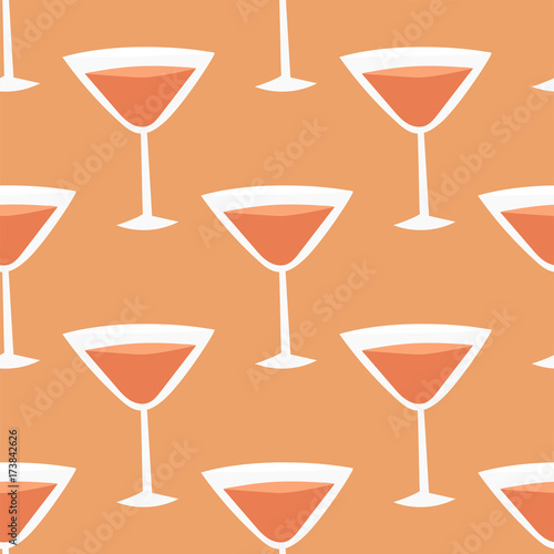 Alcohol drinks beverages cocktail seamless pattern lager container drunk daiquiri glasses vector illustration.