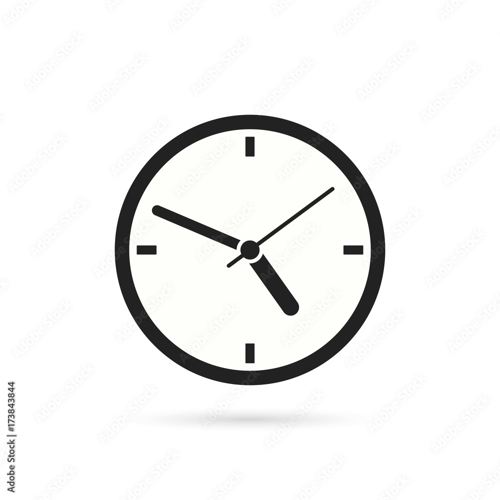 Clock icon. Vector simple isolated flat illustration Clock icon. Vector simple isolated flat illustration
