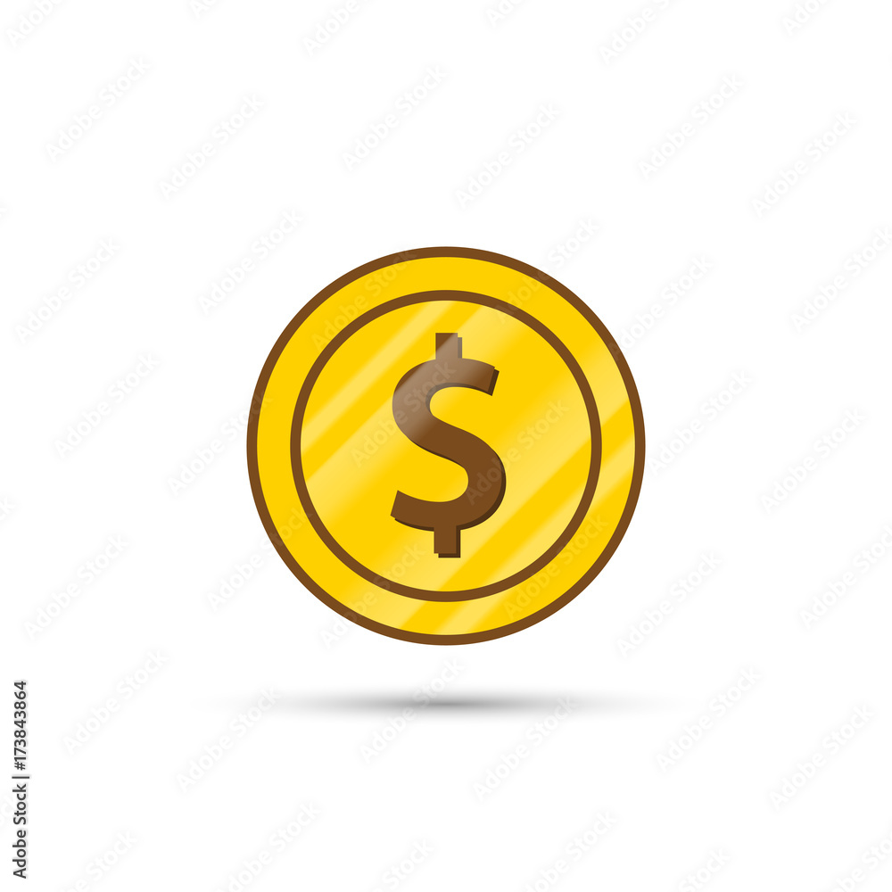 Gold coin icon. Vector isolated simple symbol Gold coin icon. Vector isolated simple symbol
