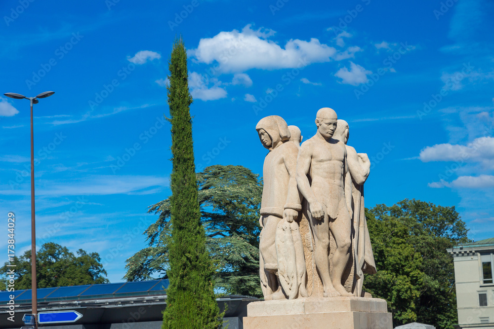 Four Races statue in Geneva
