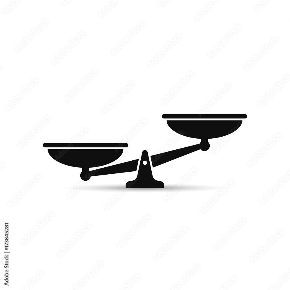 Scales black icon. Vector scale simple illustration Scales black icon. Vector scale simple illustration