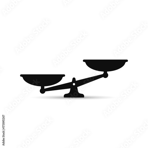 Scales icon. Vector black scale silhouette illustration