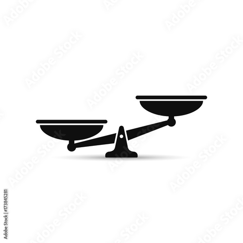 Scales black icon. Vector scale simple illustration