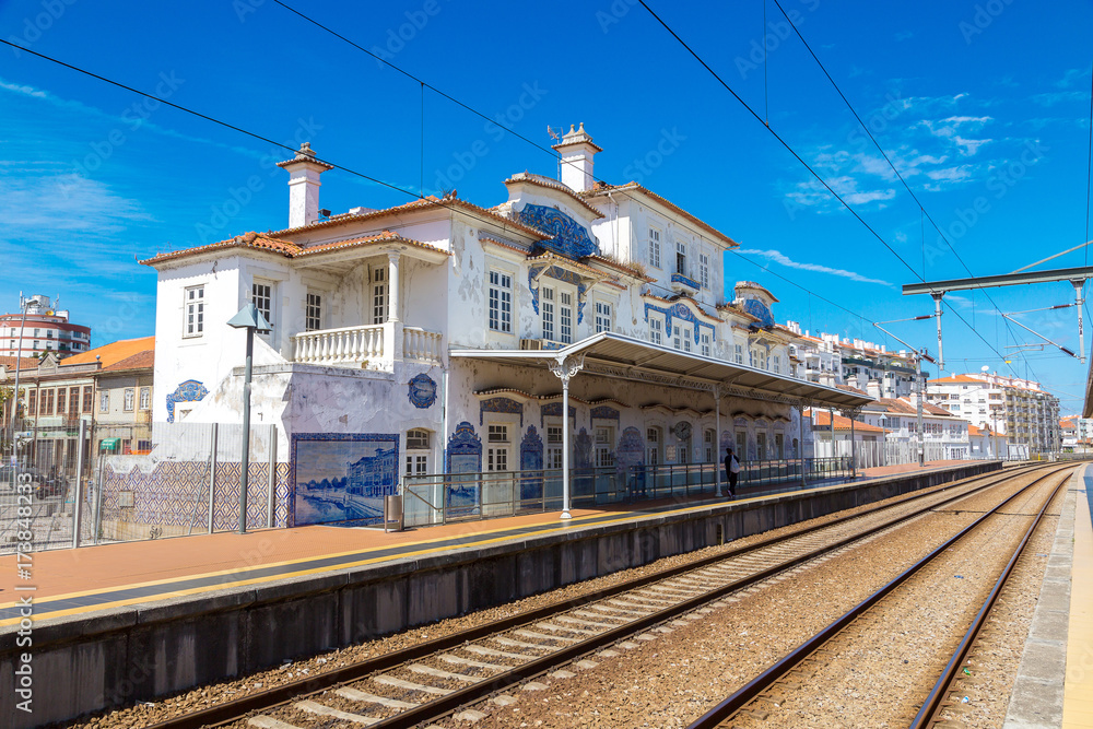 Railway station in Aveiro, Portugal