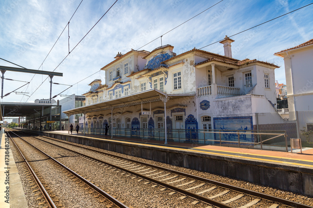 Railway station in Aveiro, Portugal