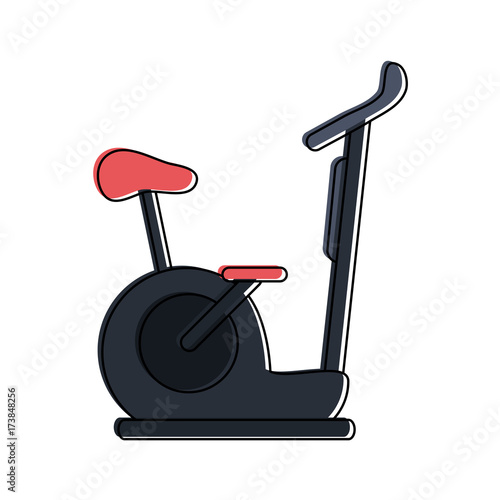 stationary bike spinning sports related icon image vector illustration design 