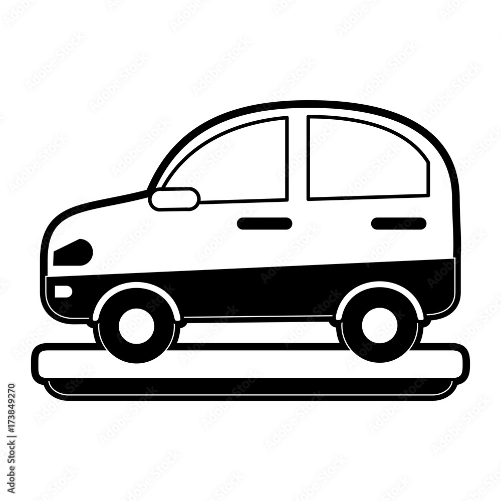 car sideview  icon image vector illustration design  black and white