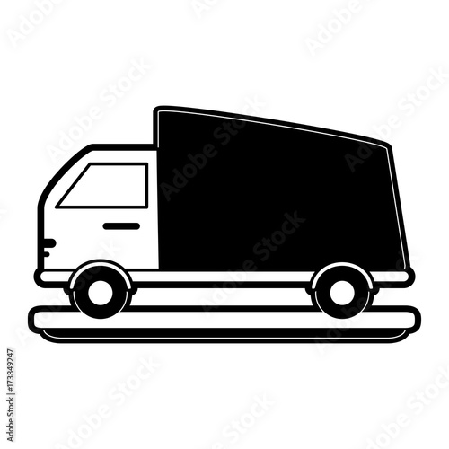 delivery truck icon image vector illustration design black and white