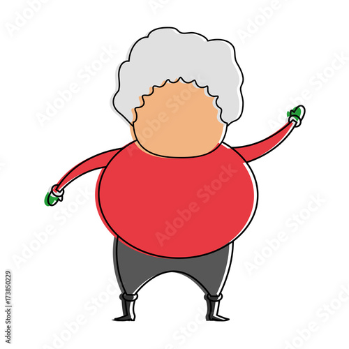 woman old fat avatar icon image vector illustration design