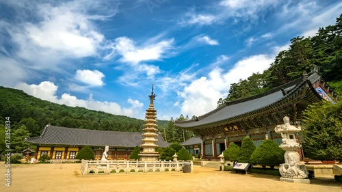 Wallpaper Mural Gangwon-do Pyeongchang County Woljeongsa temple. Time lapse. Torontodigital.ca