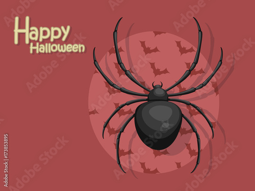 Spider cartoon vector halloween on background photo