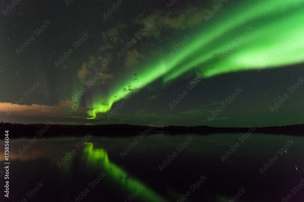 Aurora over Chena lake, Alaska