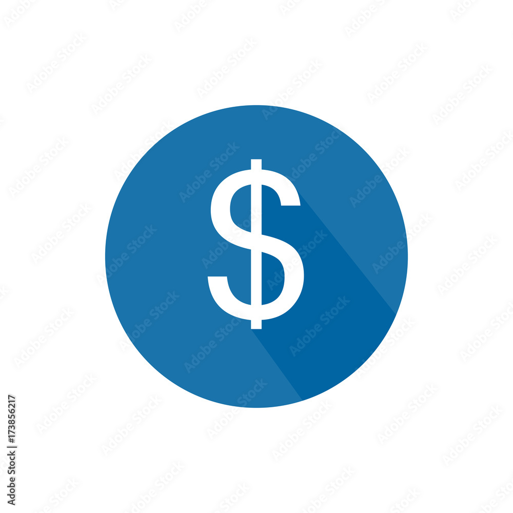 Round icon of dollar sign. Round icon of dollar sign.