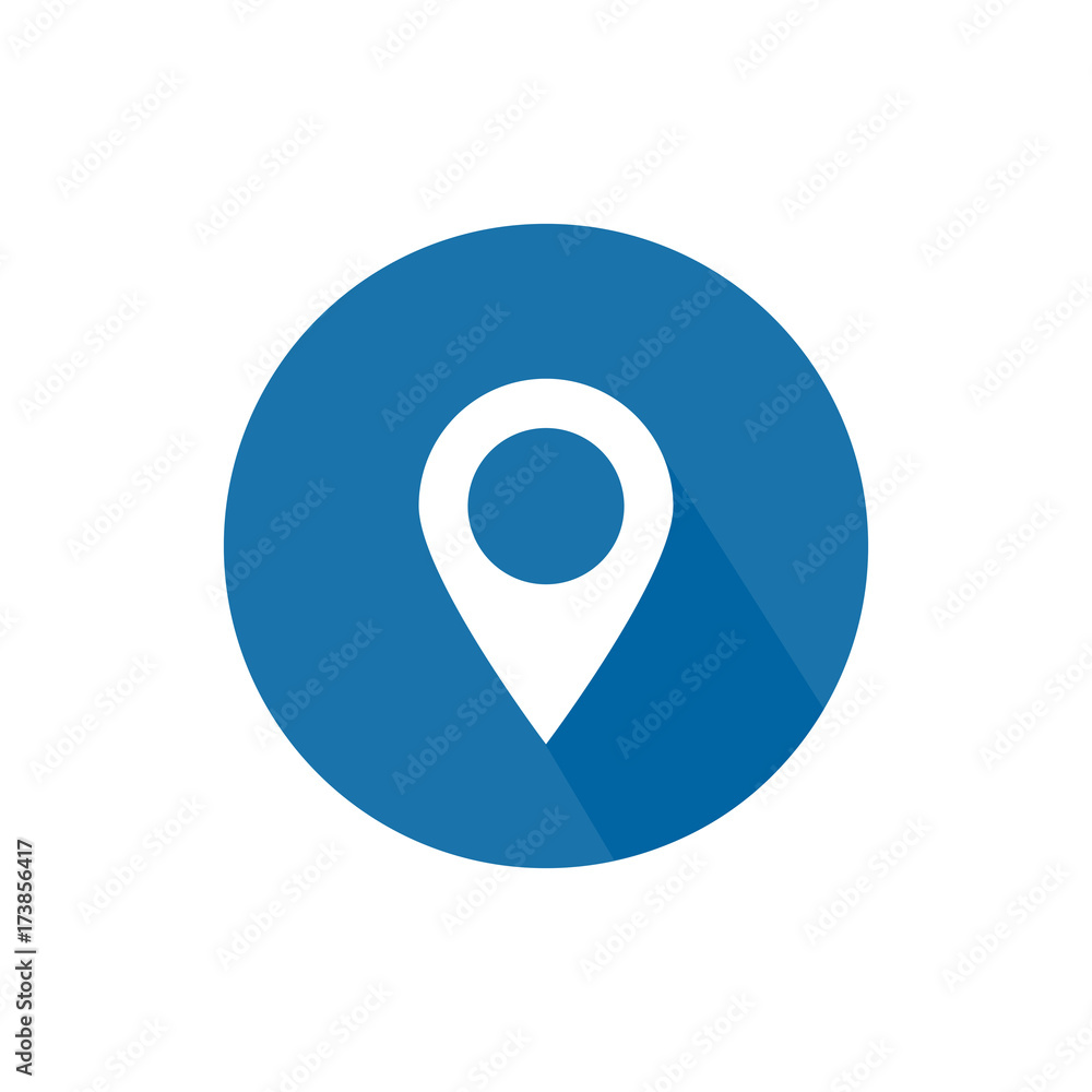 Gps pointer location round icon long shadow Gps pointer location round icon long shadow