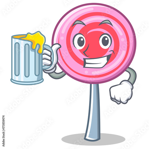 With juice cute lollipop character cartoon