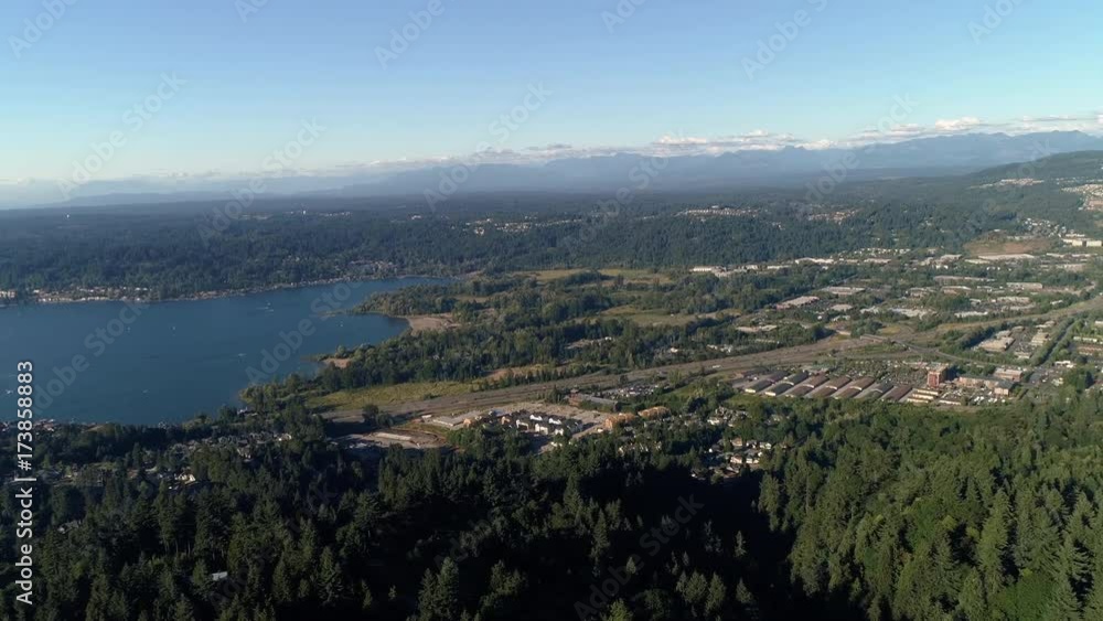 Aerial Over Cougar Mountain of Lake Sammamish Park in Issaquah, Washington Aerial Over Cougar Mountain of Lake Sammamish Park in Issaquah, Washington