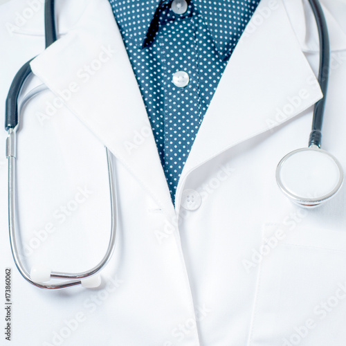 Doctor with stethoscope in hospital