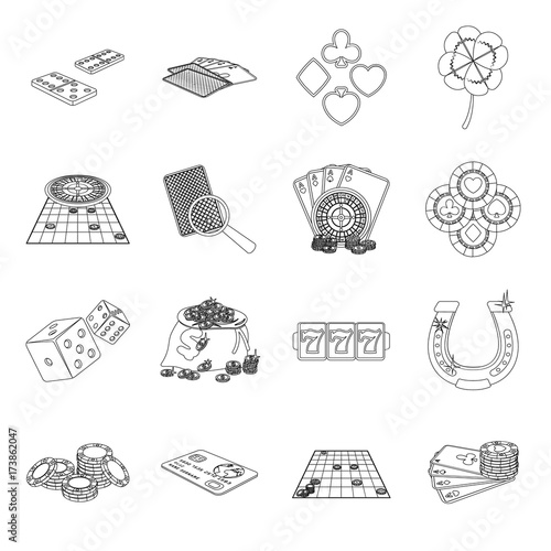Entertainment, leisure ,deception and other web icon in outline style . Win,Fortune, business, icons in set collection.