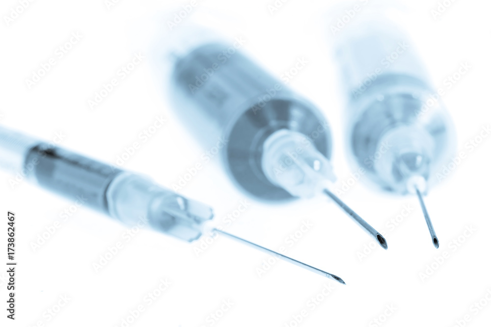 Vaccine with hypodermic syringe and needle Vaccine with hypodermic syringe and needle