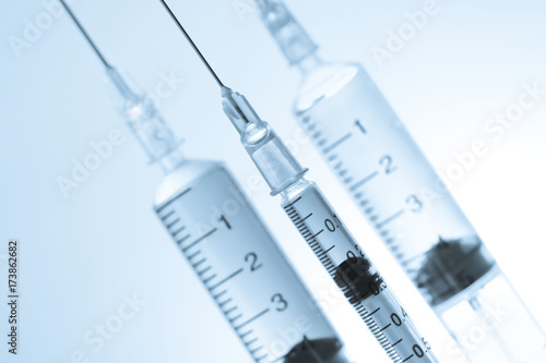 Vaccine with hypodermic syringe and needle