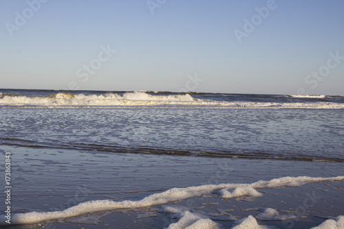 Florida coastline beach with waves 