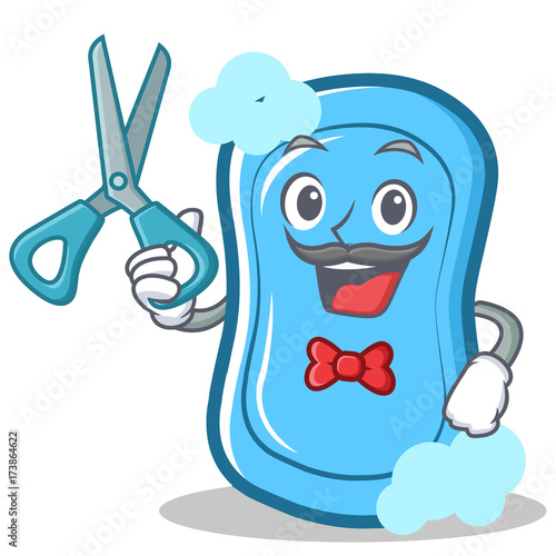 Barber blue soap character cartoon