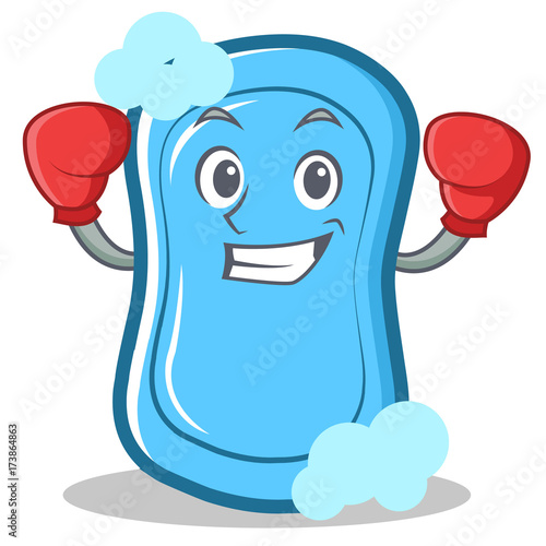 Boxing blue soap character cartoon