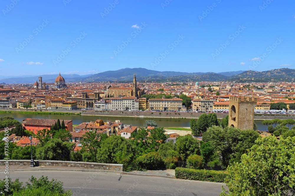 Beautiful view of Florence from Piazzale Michelangelo, Florence, Italy.