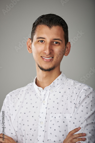 Close-up portrait of arab young man