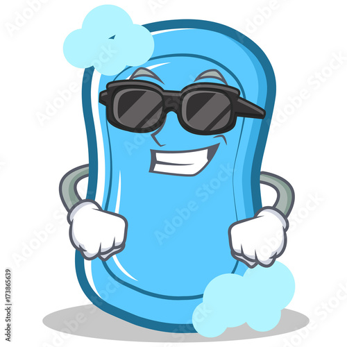 Super cool blue soap character cartoon