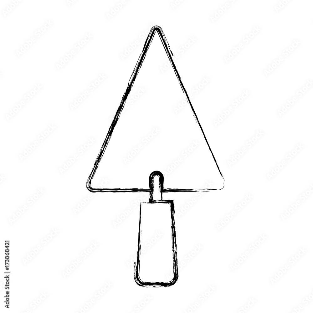 trowel flat icon monochrome blurred silhouette trowel flat icon monochrome blurred silhouette