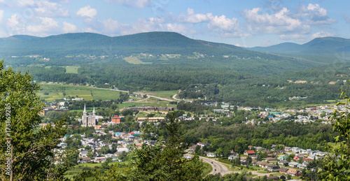 aerial view of baie st-paul city in charlevoix quebec