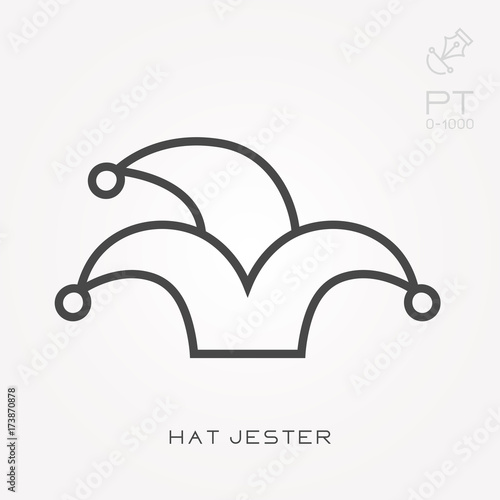 Line icon hat jester
