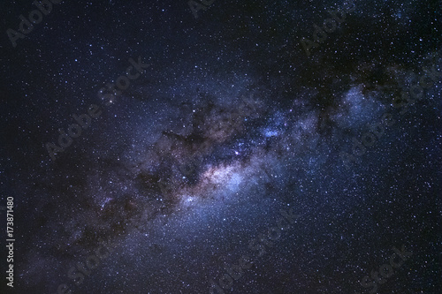 Starry night sky, milky way galaxy with stars and space dust in the universe