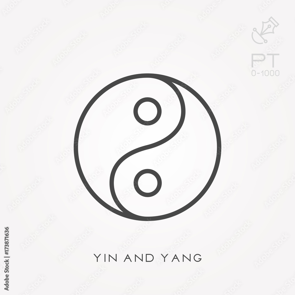 Line icon yin and yang Line icon yin and yang