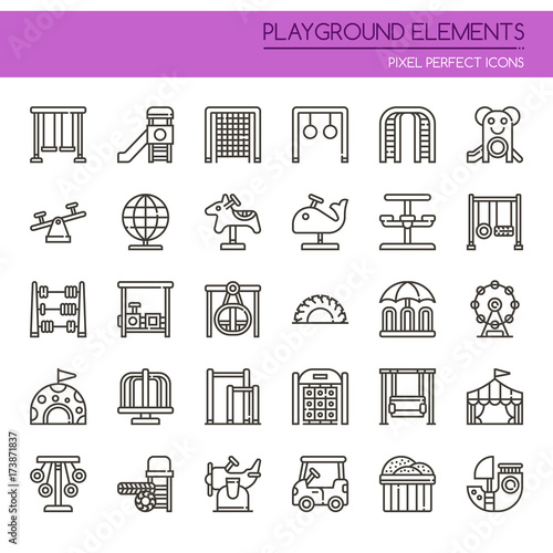 Playground Elements , Thin Line and Pixel Perfect Icons.