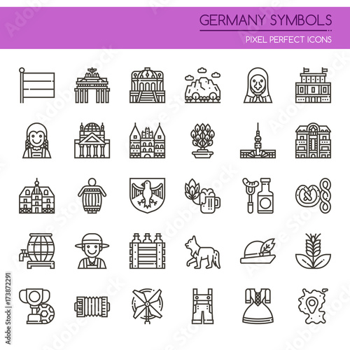 Germany Symbols , Thin Line and Pixel Perfect Icons.