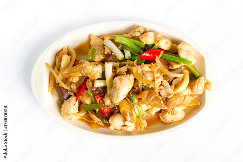 Stir fried chicken with ginger Stir fried chicken with ginger