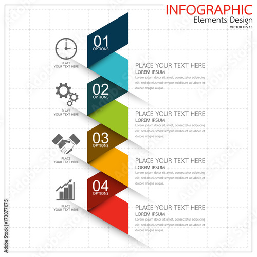 Infographic business timeline process chart template. Vector modern banner used for presentation and workflow layout diagram, web design. Abstract elements of graph options.