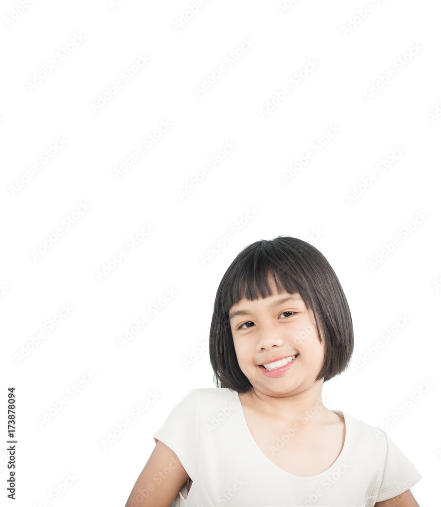 A litte asian girl smilling.