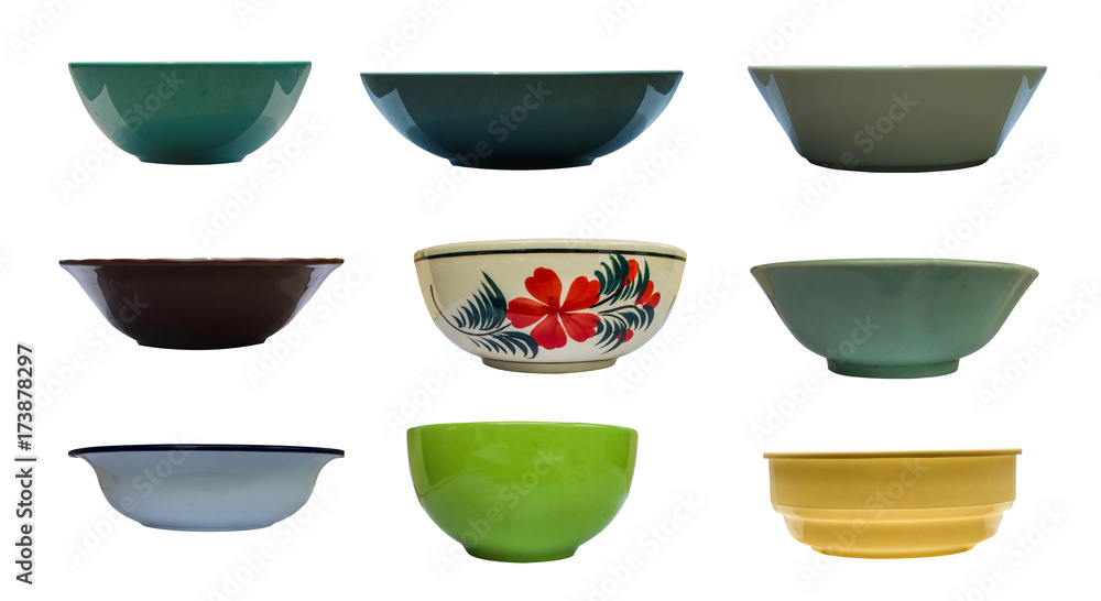 collection bowl isolated on white background collection bowl isolated on white background